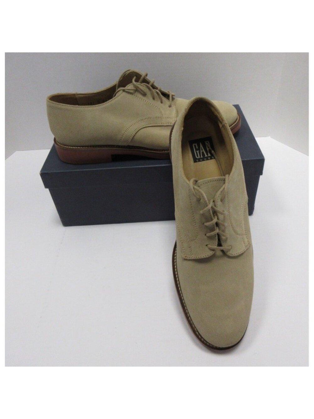 VINTAGE GAP Shoes 10.5 D Khaki Classic Buck Suede Leather Derby NEW